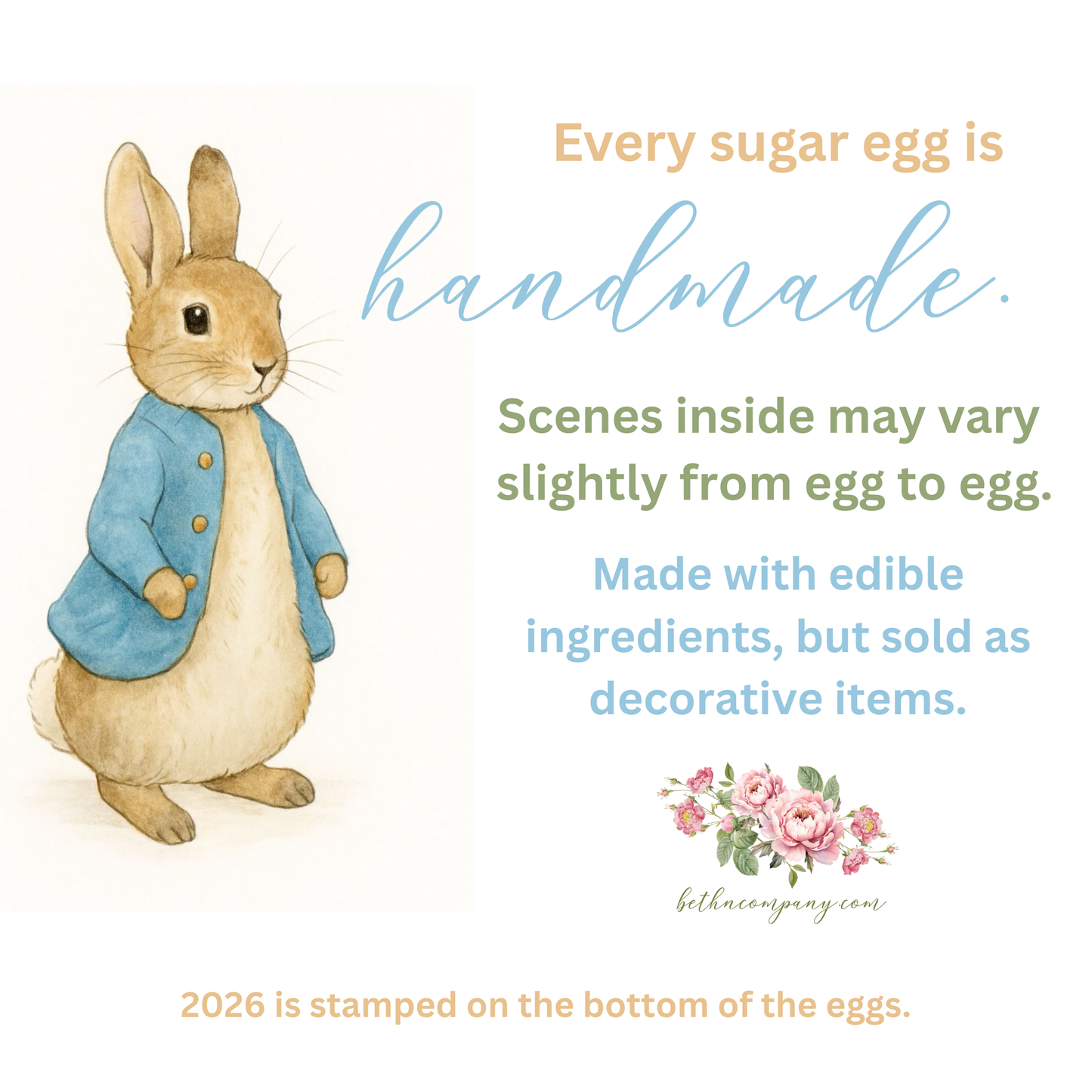 Vintage Bunny with Blue Coat Sugar Egg