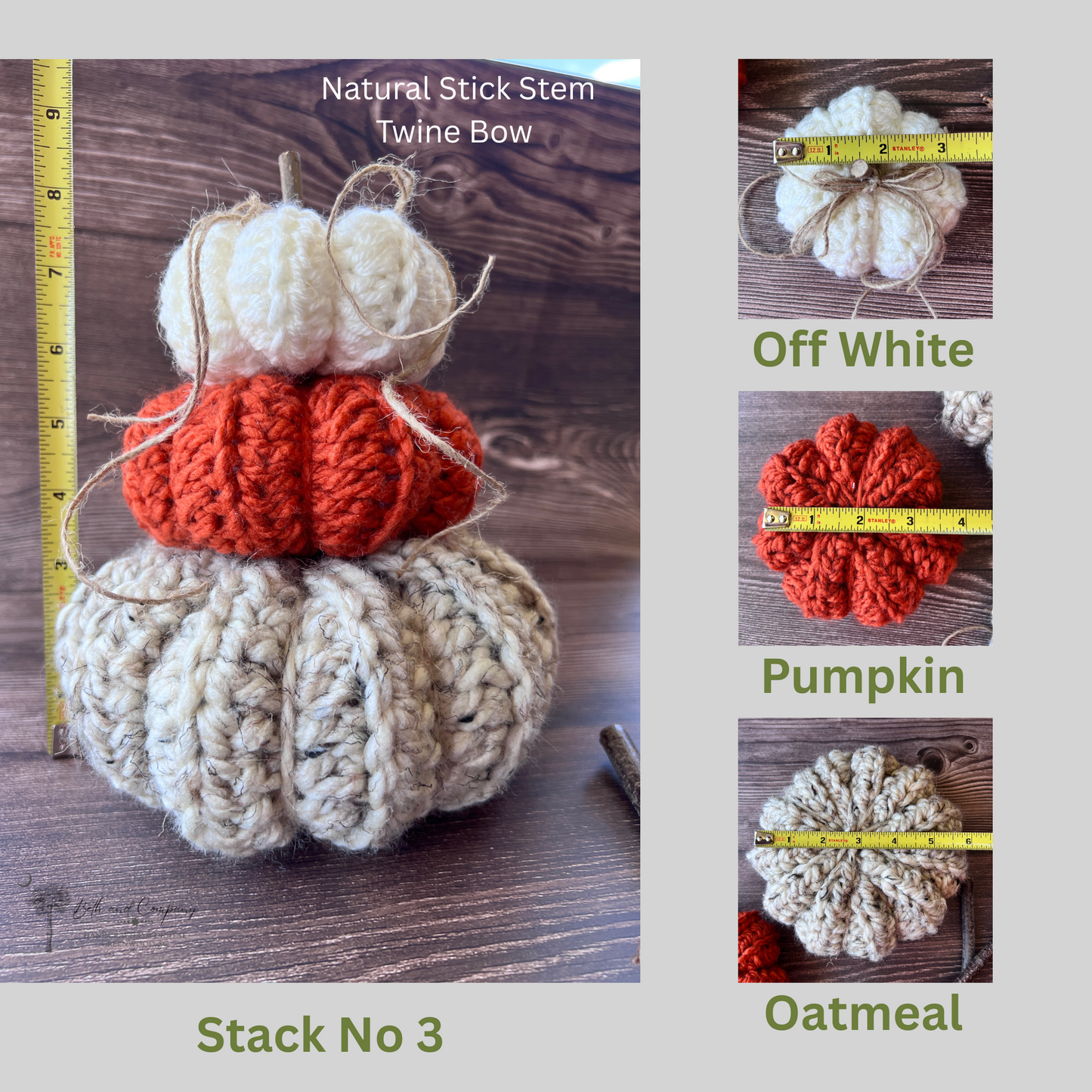 Stacked Crocheted Pumpkins