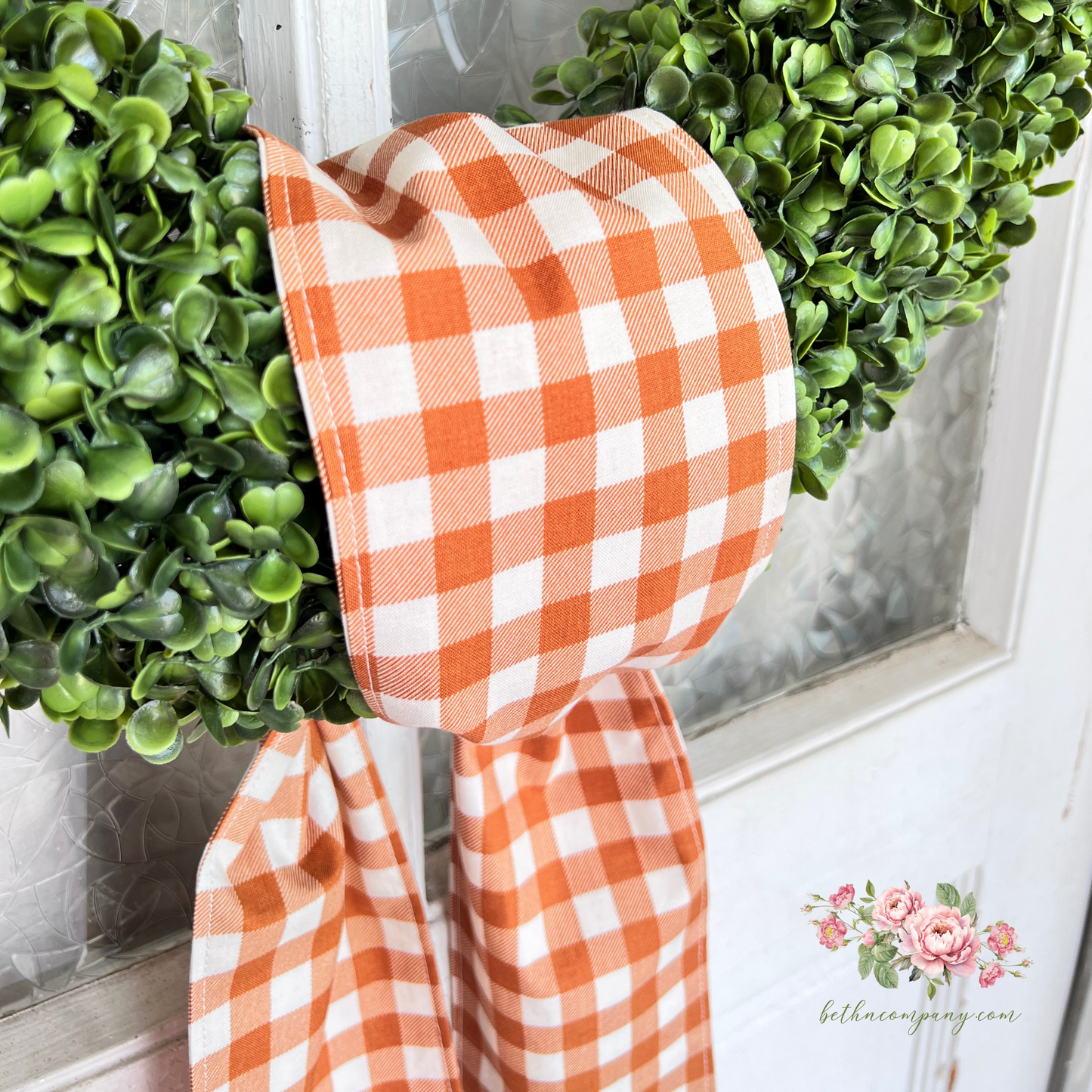 Fall Wreath Sash Pumpkin Spice Plaid Wreath Decor Buffalo Plaid Front Door Decor Wreath Sash Handmade Fabric Sash Fall Decoration