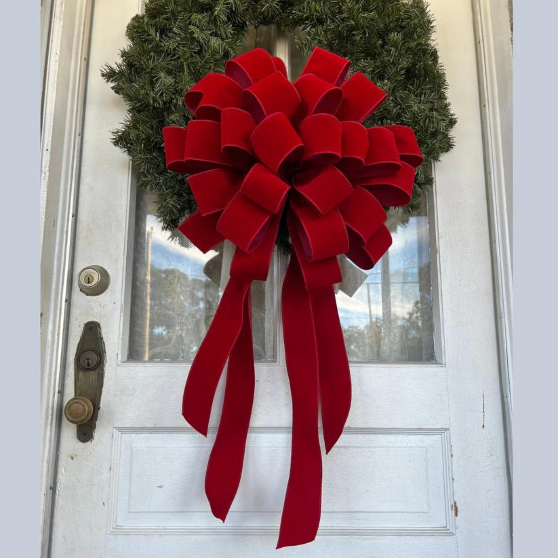 Giant Christmas Bow INDOOR/OUTDOOR Giant Door Bow Christmas Outdoor Decor - Beth and Company