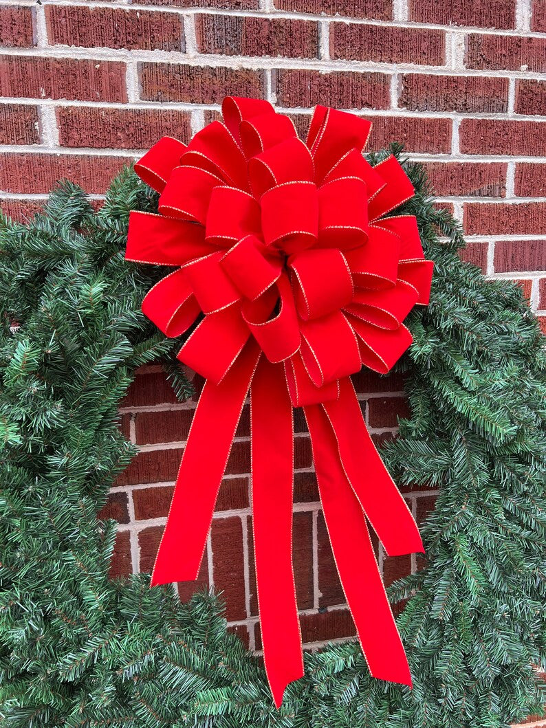 Giant Christmas Bow INDOOR/OUTDOOR Giant Door Bow Christmas Outdoor Decor - Beth and Company