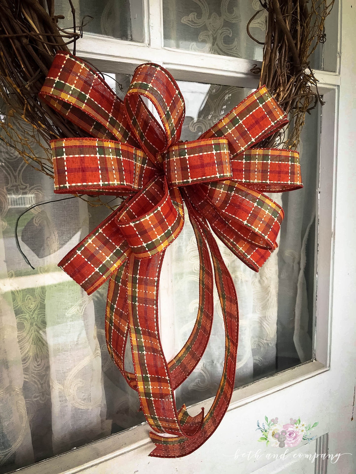 Fall Decor Farmhouse Fall Wreath Bow, Thanksgiving wreath bow
