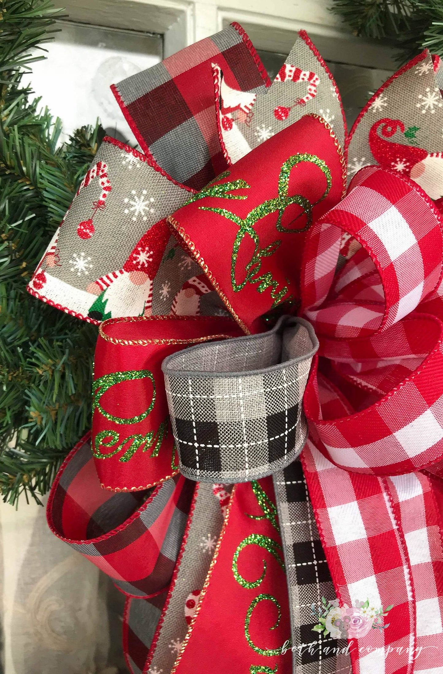Christmas Bow Christmas Gnome Wreath Bow Gnome for the Holidays Gnome Decorations