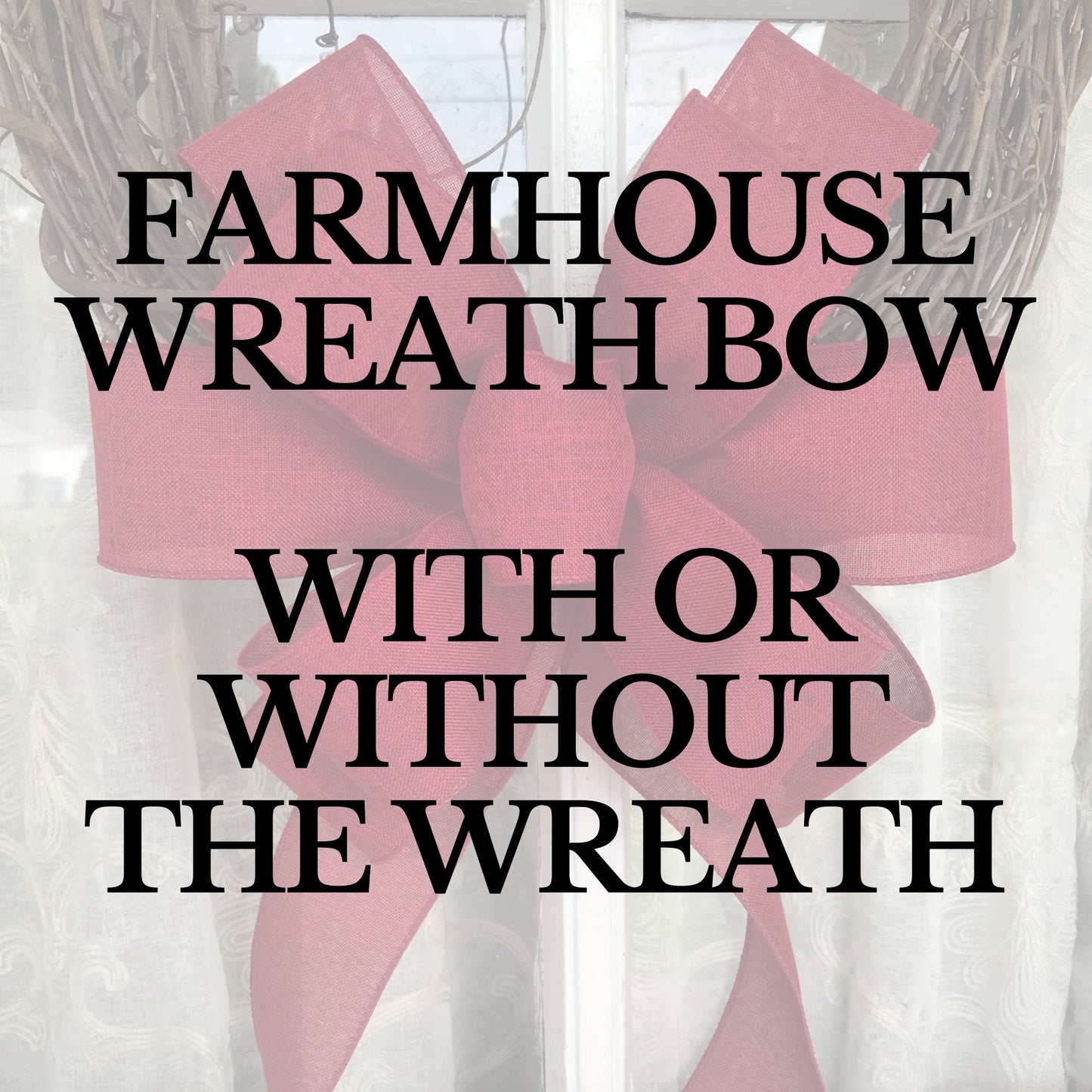 Fall Wreath, Burgundy Linen Bow, Farmhouse wreath, Game Day Bow
