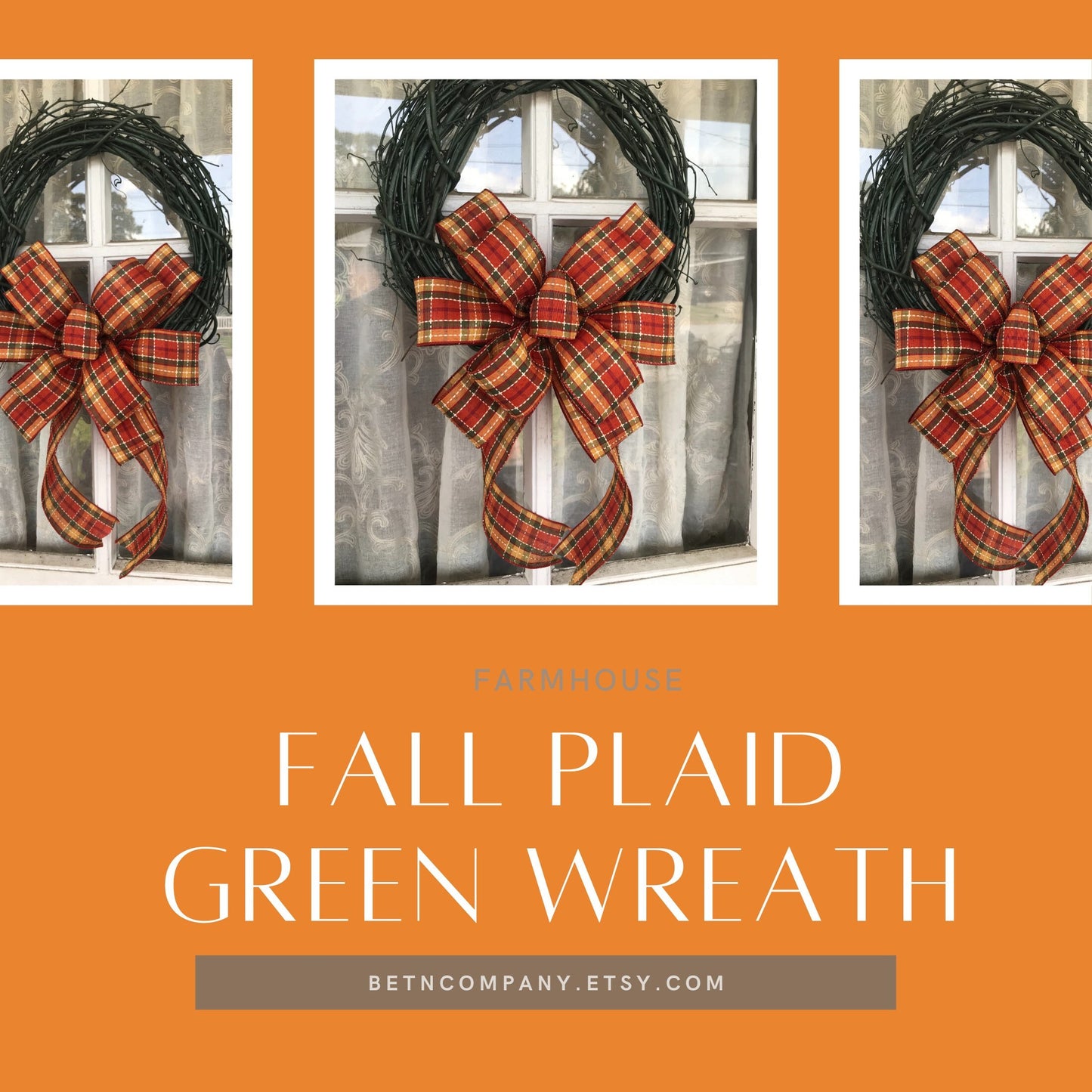 Fall Bow Fall Plaid Wreath Bow Farmhouse wreath bow