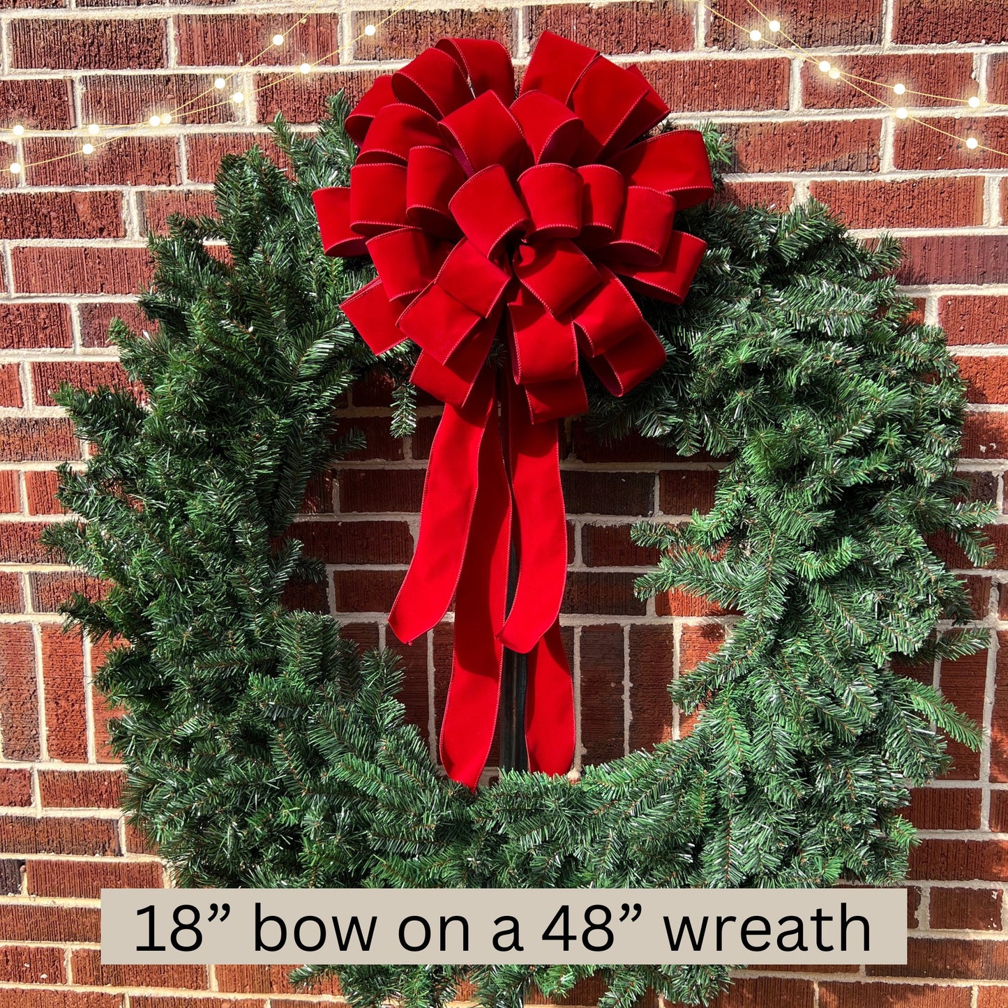 Extra Large Christmas Bow 18 Inch 20 Inch Red Velvet Outdoor Bow for 36 to 60 Inch Red Christmas Wreath Bow Giant Wreath Bows