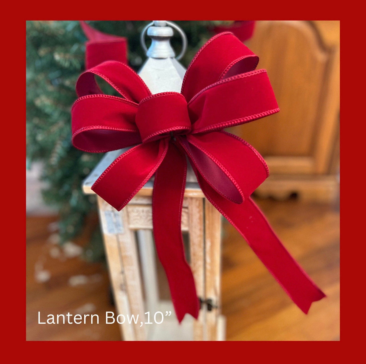 Red Christmas Bow INDOOR OUTDOOR Bows Red Velvet Christmas wreath bow no liner
