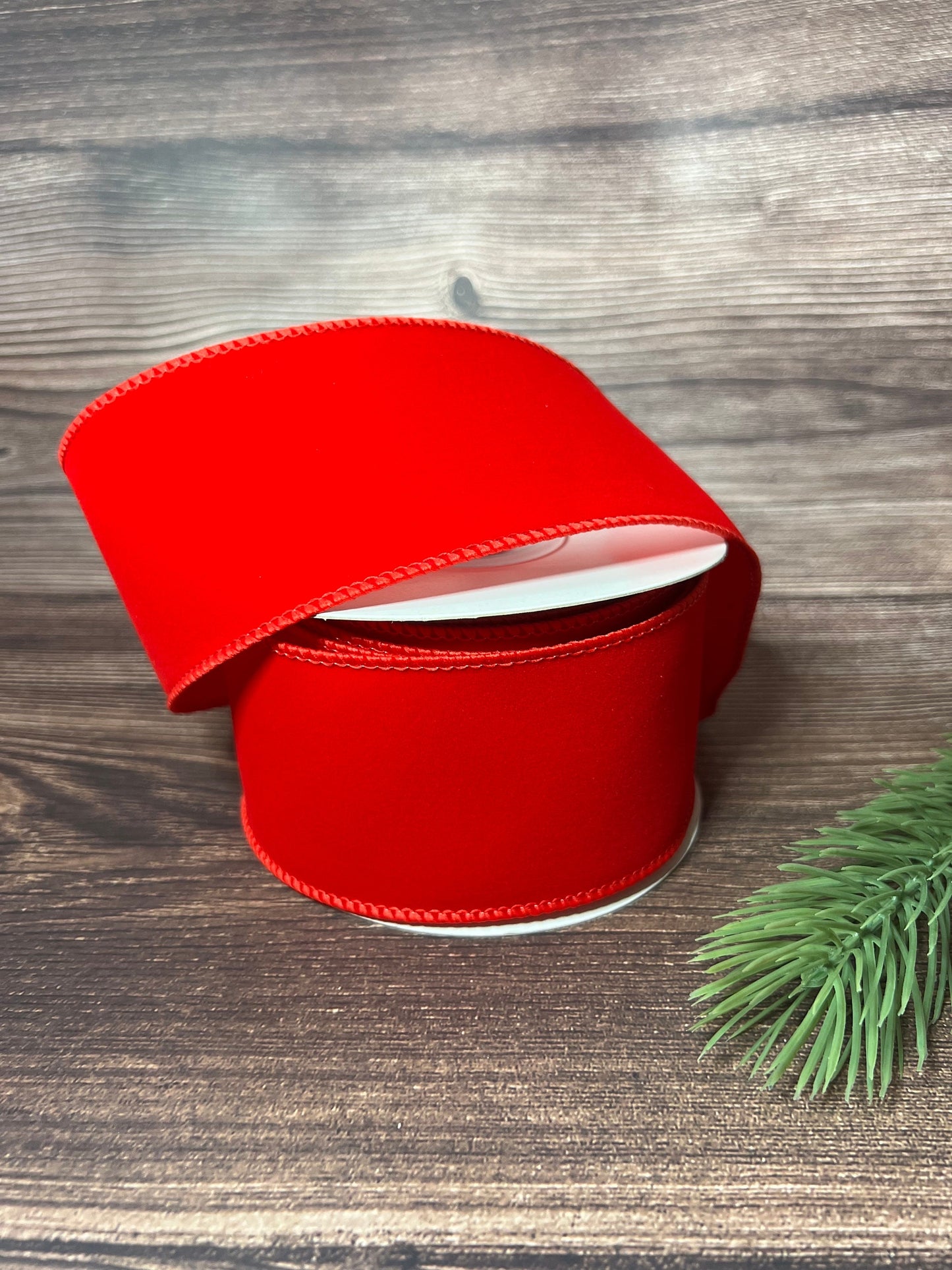 Christmas Wreath Ribbon INDOOR OUTDOOR Red Velvet Ribbon for Christmas Tree Wired Edge 10 yards