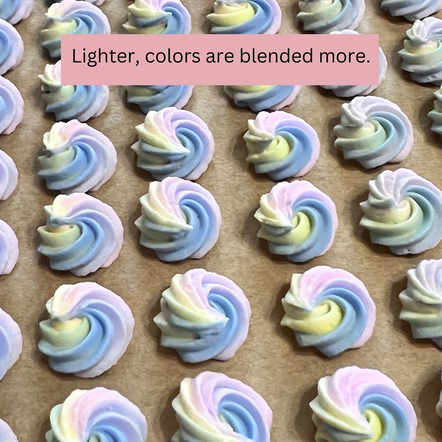 Edible Sugar Flowers Pastel Rosettes Royal Icing Flowers for Mothers Day Edible Cake Decorations for Cupcakes or Cookies Petit Four Flower