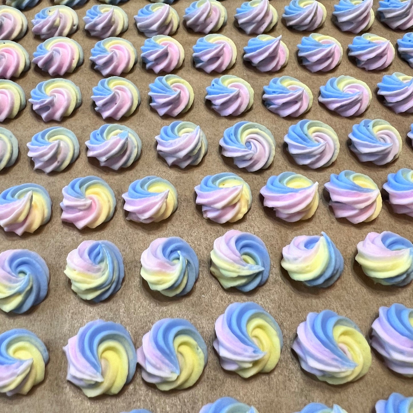 Edible Sugar Flowers Pastel Rosettes Royal Icing Flowers for Mothers Day Edible Cake Decorations for Cupcakes or Cookies Petit Four Flower