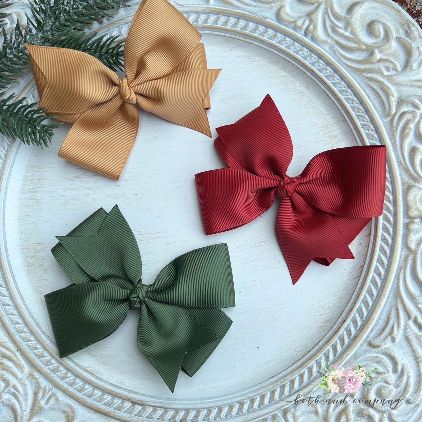 5 Inch Hair Bows Everyday Bows for Girls Hair Accessories Coquette bow, Grosgrain Ribbon, Women’s Hairbows Made in America