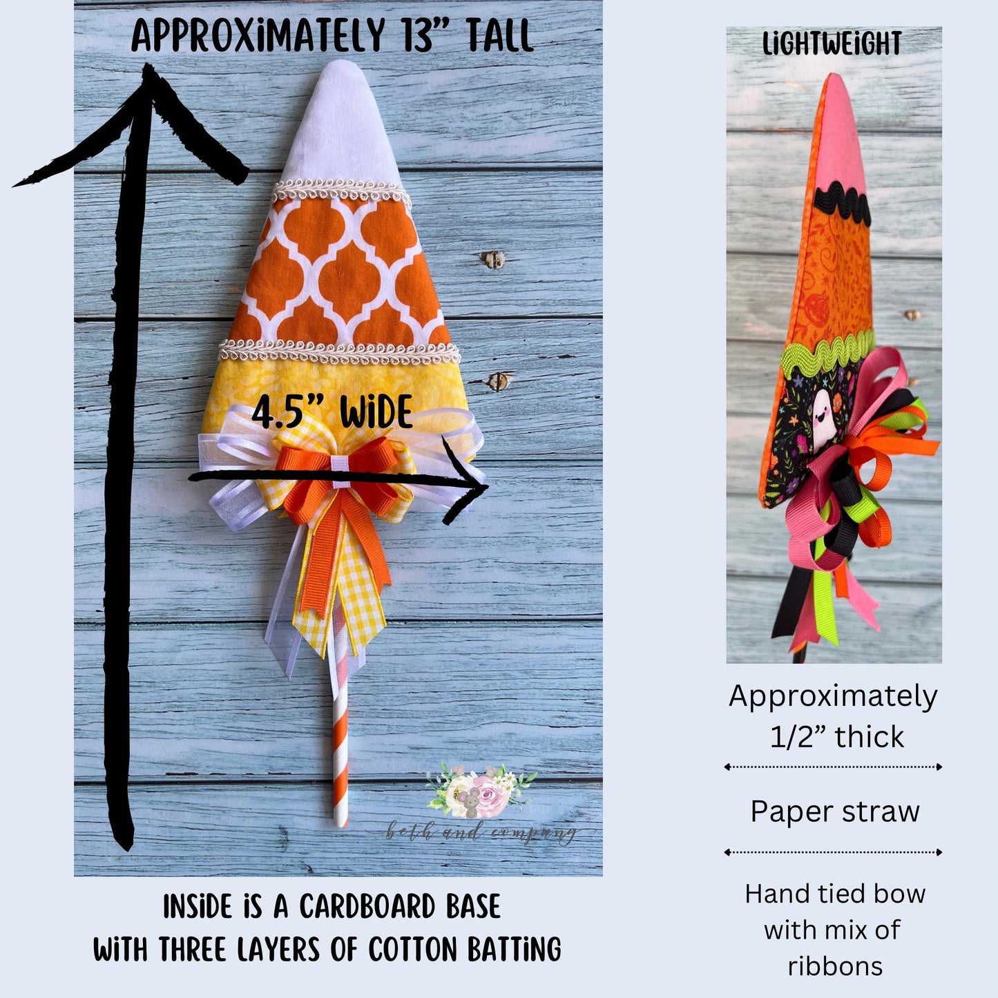 Fall Fabric Candy Corn Picks Candy Corn Wreath Attachments Fall Home Decor Halloween Decorations