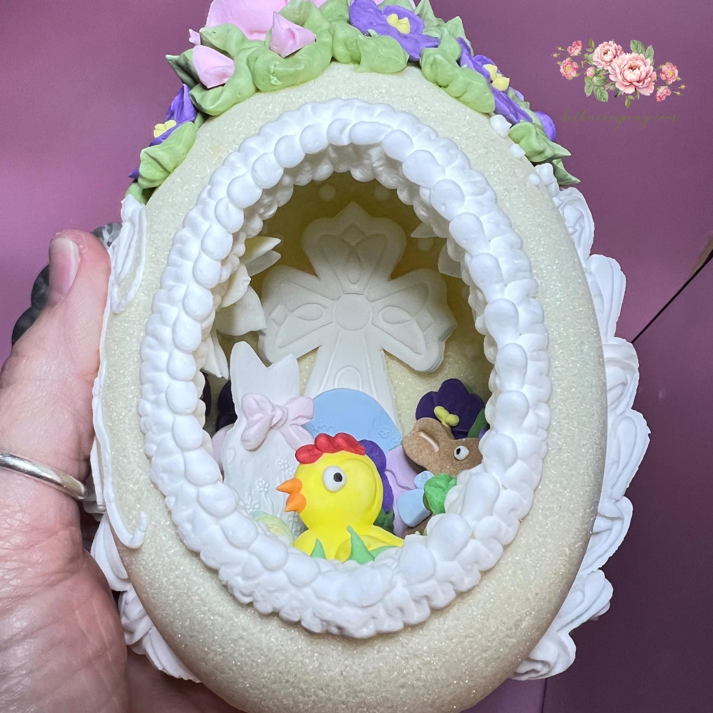 Sugar Eggs Religious Medium Upright Sugar Egg Panoramic Sugar Easter Eggs with scene inside Personalized Handmade Perfect Easter Gift