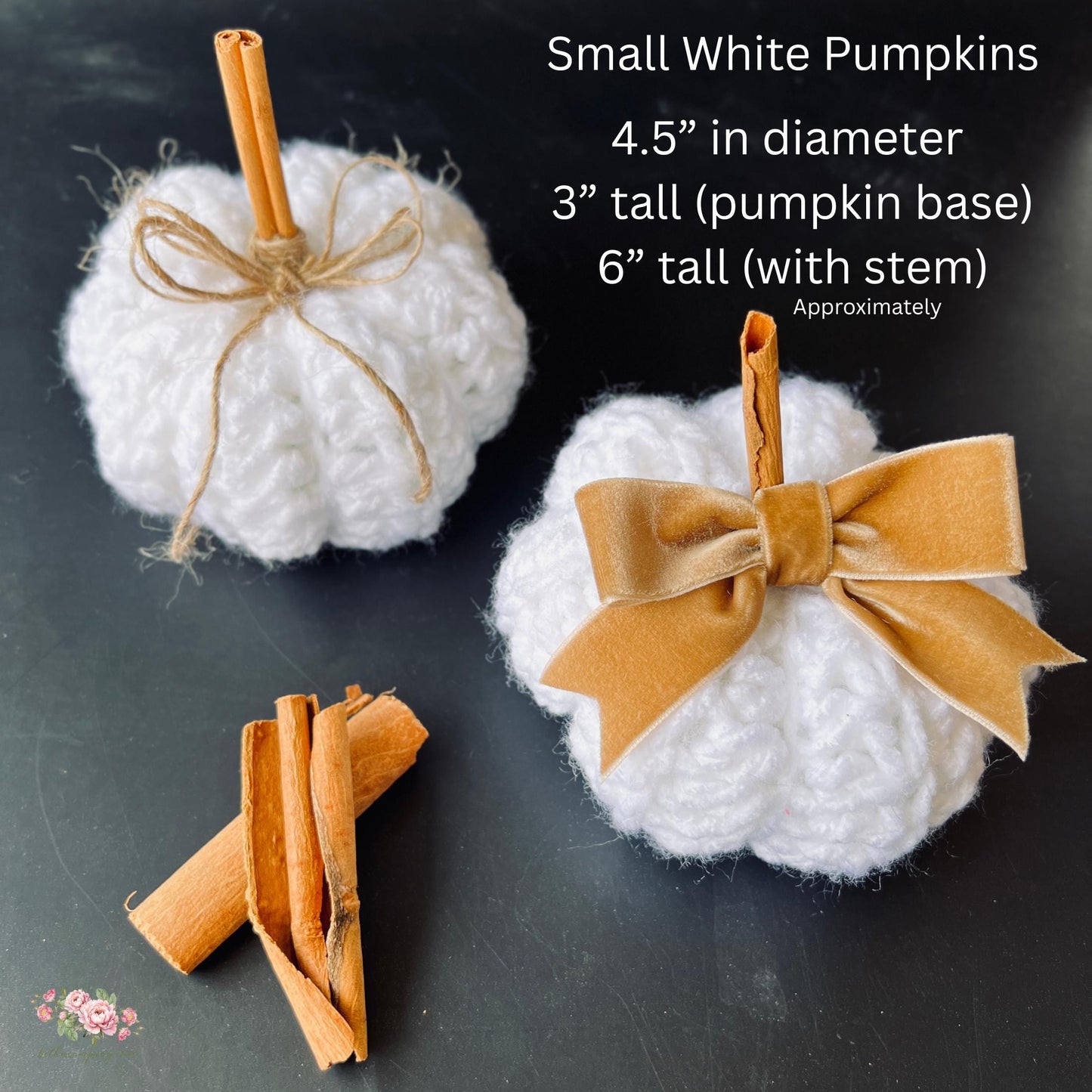 Handmade Small White Crochet Pumpkin – Fall Decor, Neutral Farmhouse Style, Tiered Tray Accent, Autumn Table Centerpiece