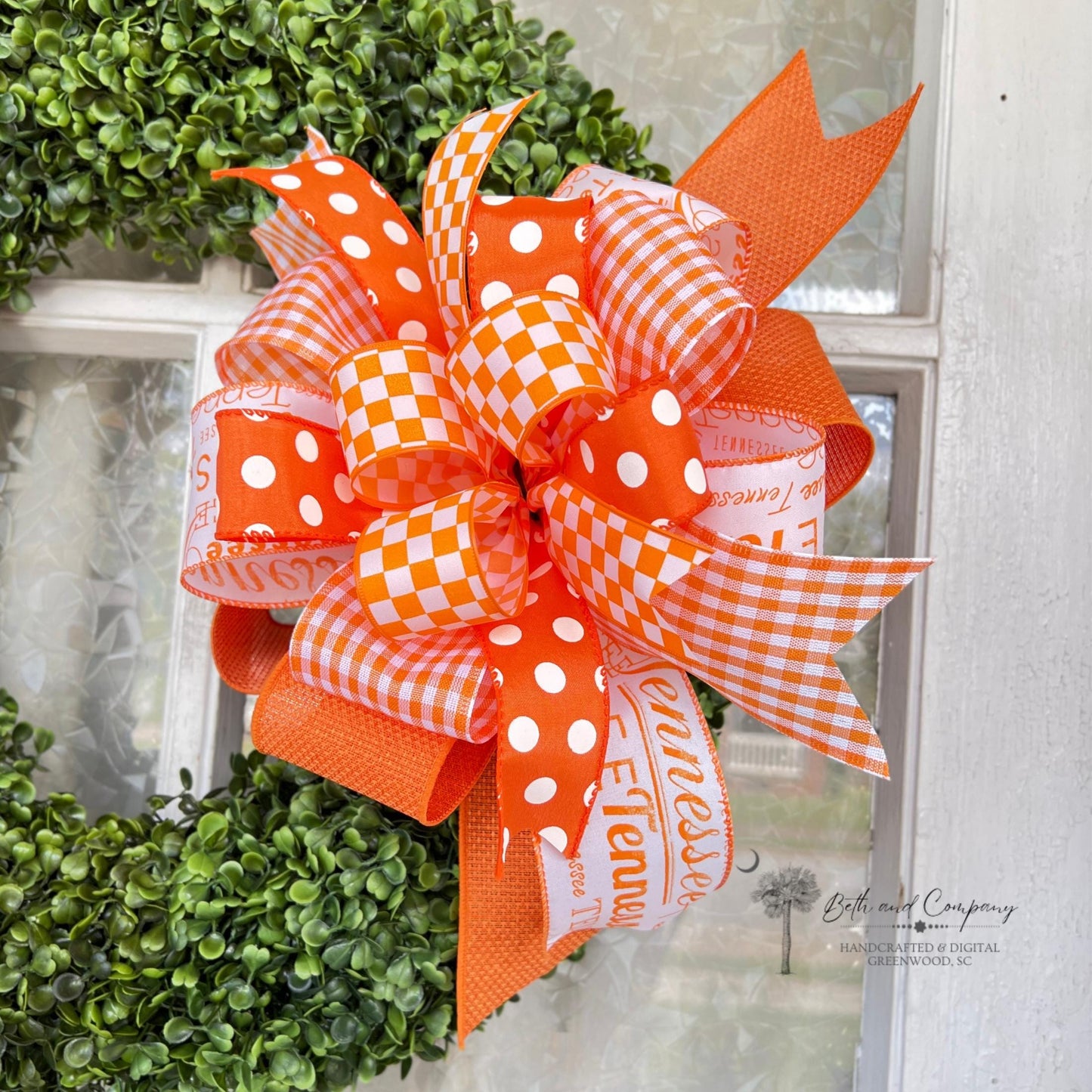 Football Wreath Bow Tennessee Vols Inspired Wreath Bow Home Decor Game Day Bow Football Team Decorations Lantern Bow