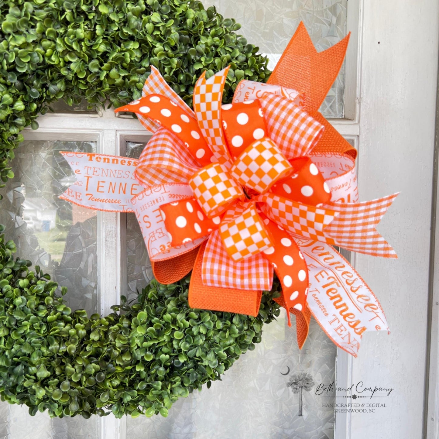 Football Wreath Bow Tennessee Vols Inspired Wreath Bow Home Decor Game Day Bow Football Team Decorations Lantern Bow