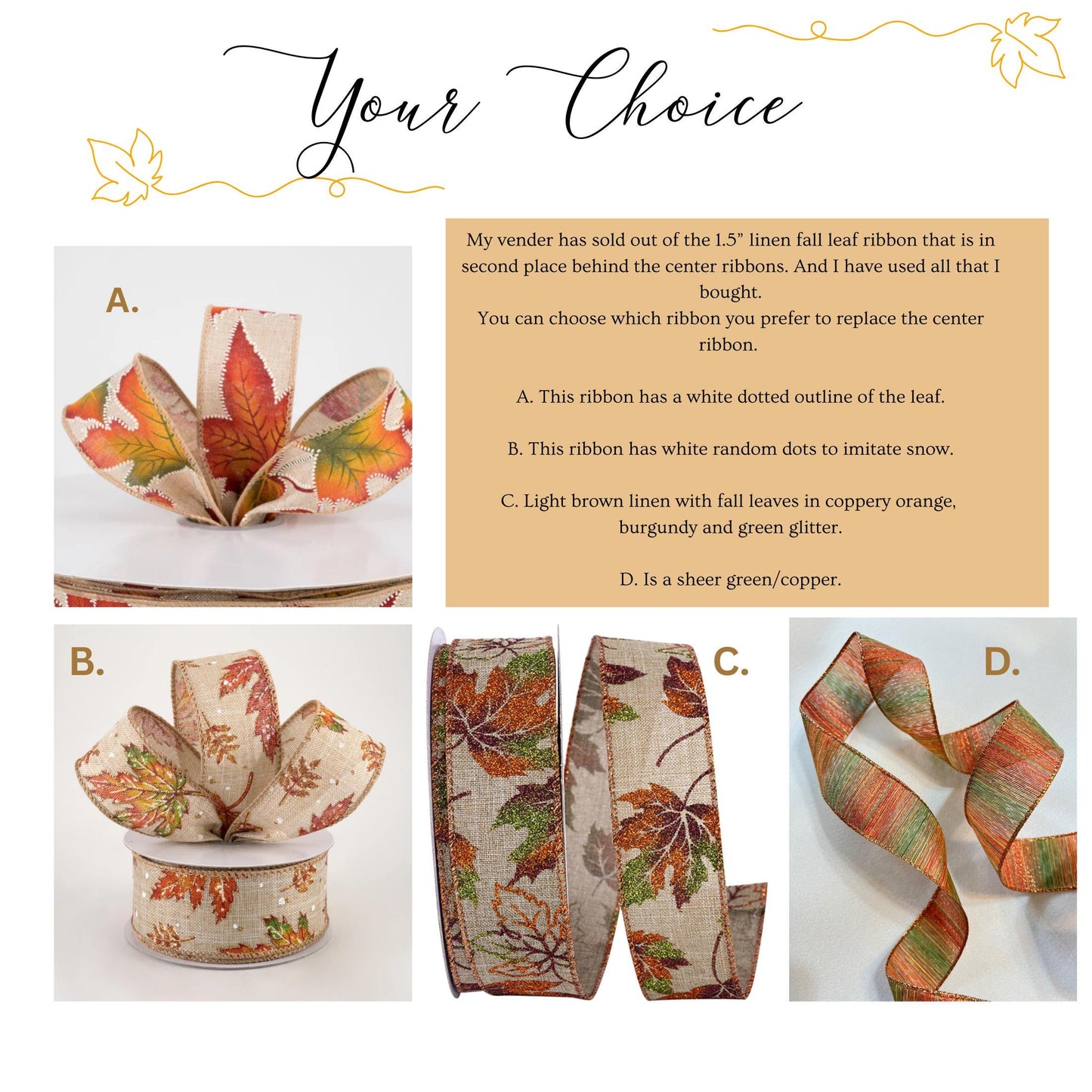Fall Bow Fall Decor Wreath Bow Fall Mixed Ribbon Bow Fall Wedding Décor Thanksgiving Decorations