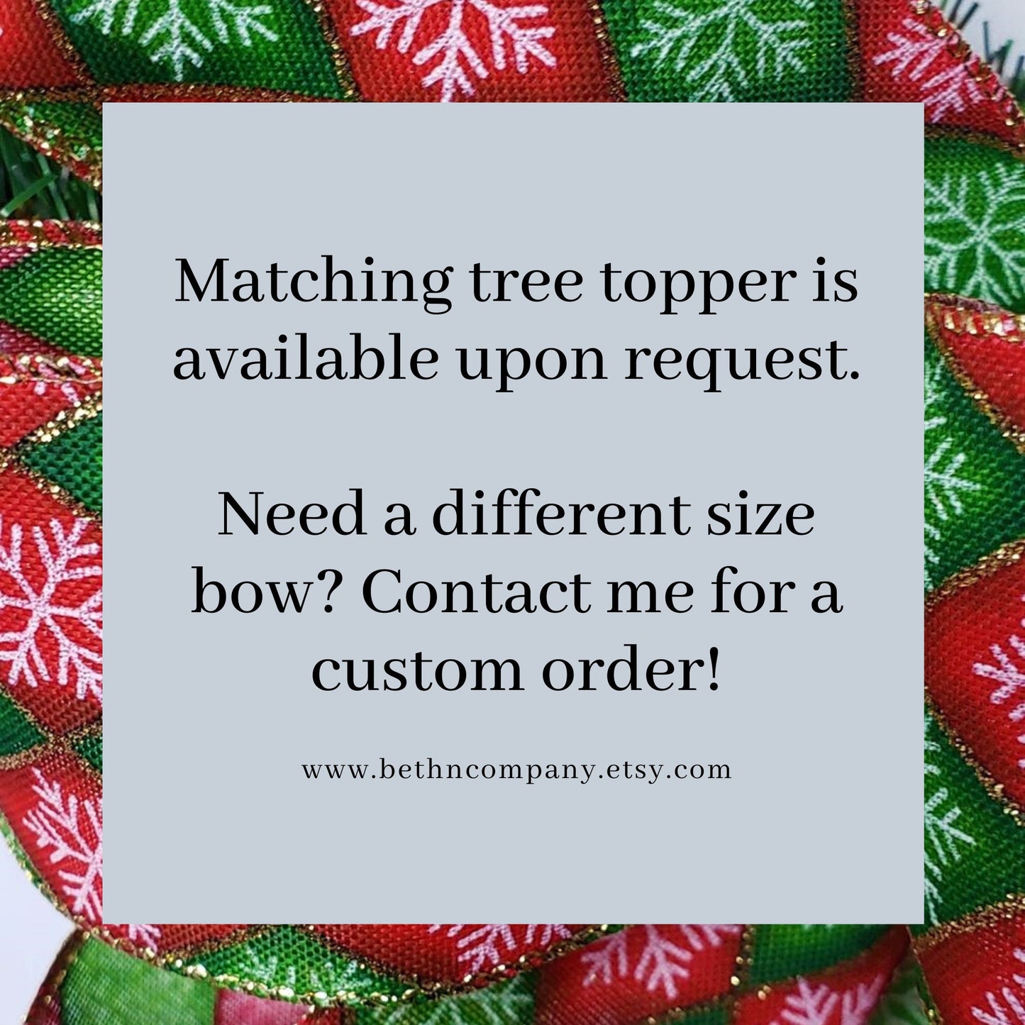 Red and Green Harlequin Snowflake Christmas Bow