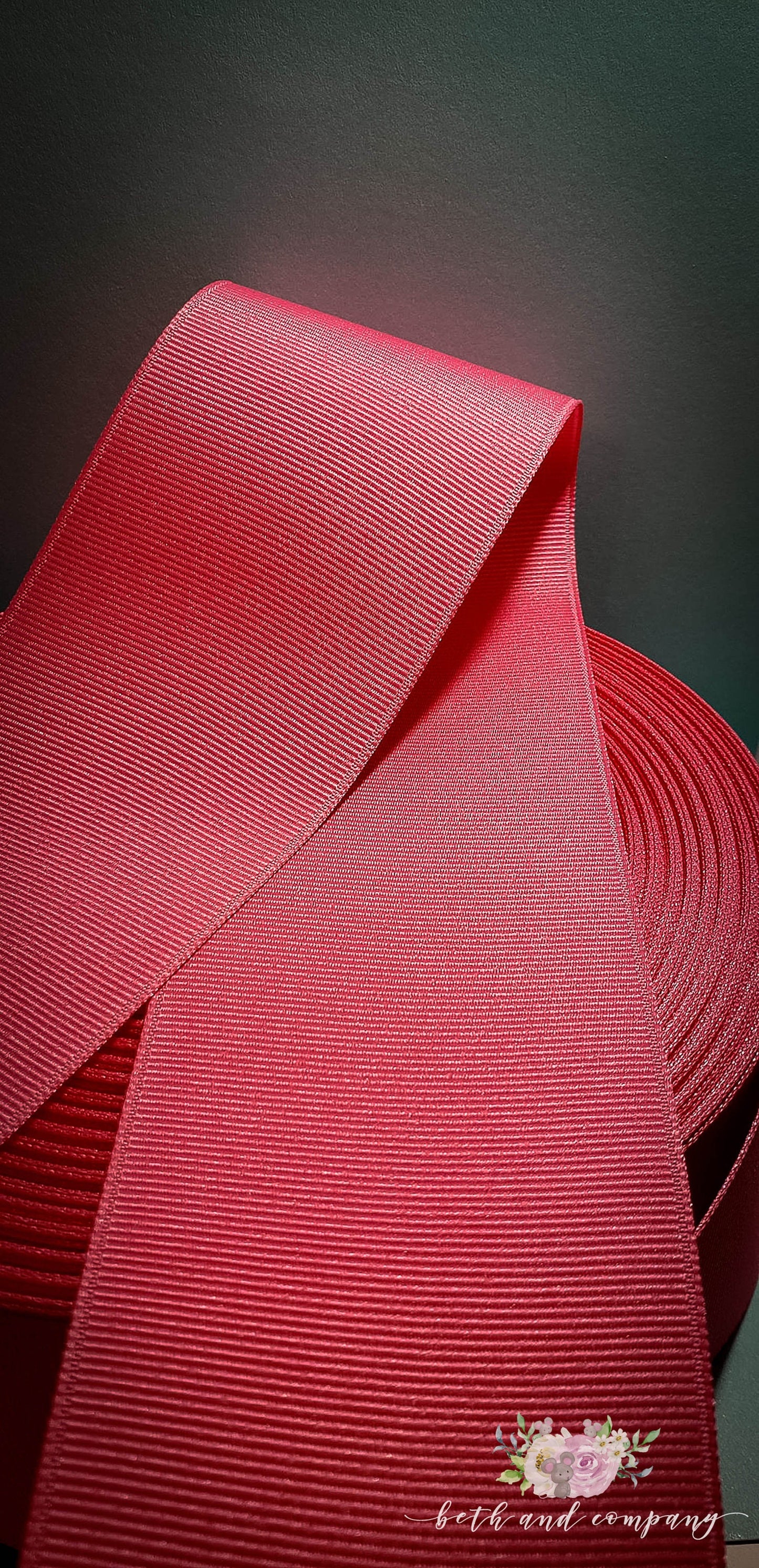 2.25" Wide Hot Pink Grosgrain Ribbon - Sold by the yard -  Cheer Ribbon - Boutique Bow Ribbon