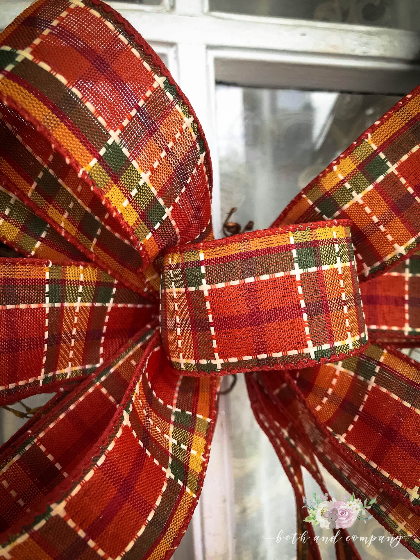 Farmhouse Fall Wreath Bow, Thanksgiving wreath bow