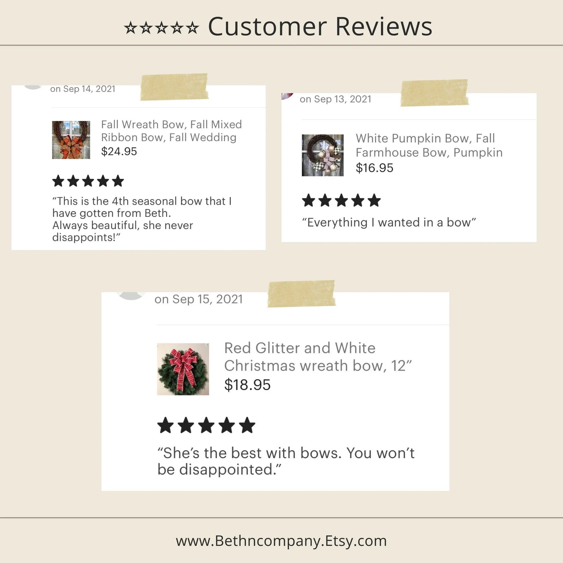 Fall Bow, Fall Wreath Bow, Fall Mixed Ribbon Bow, Fall Wedding Décor - Beth and Company