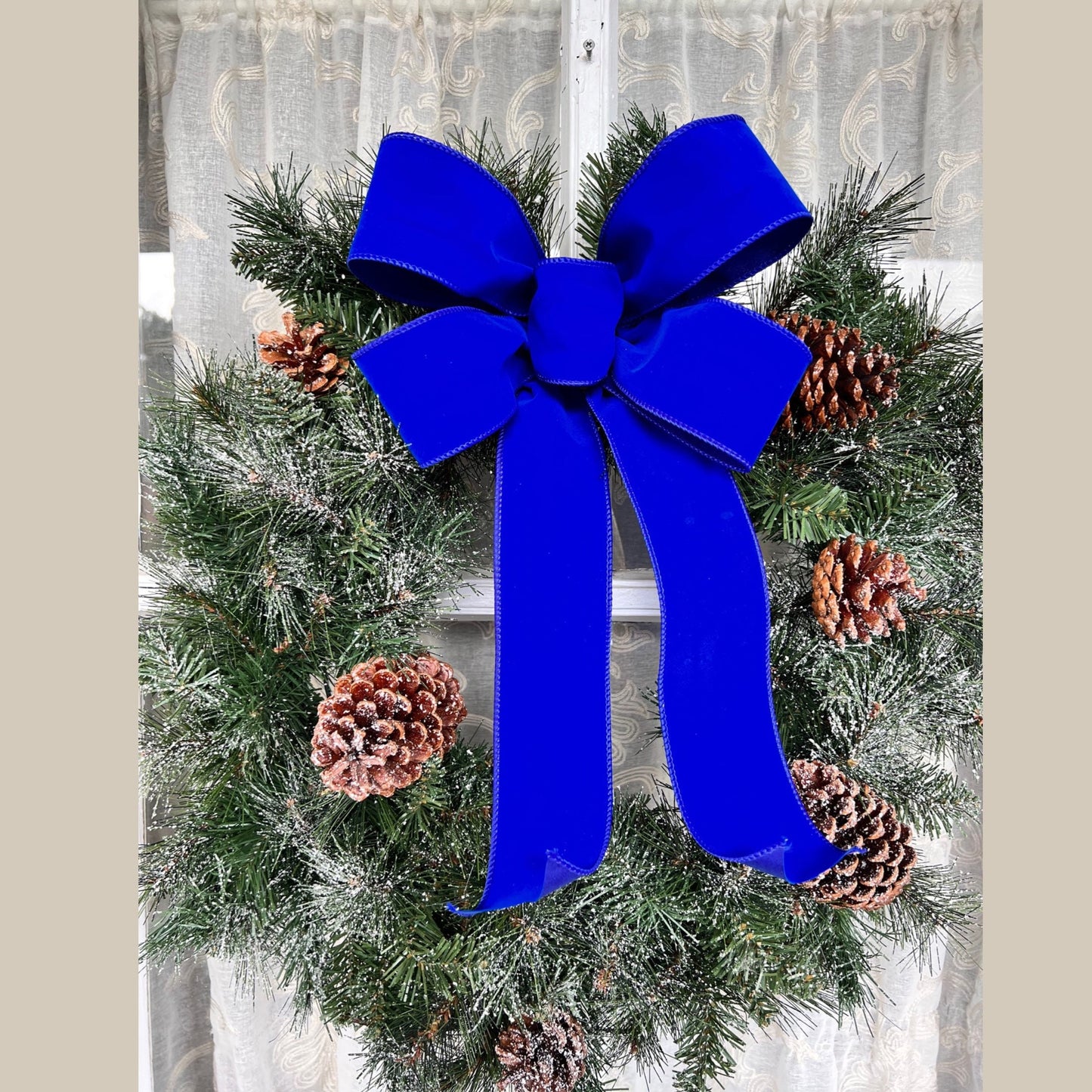 Blue Velvet Bow / Blue Christmas / Royal Blue Velvet Christmas Bow