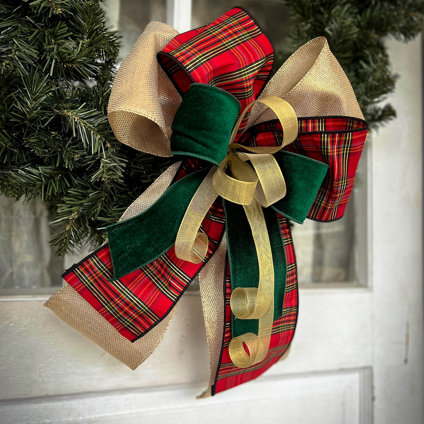 Elegant Edinburgh Plaid Christmas Bow