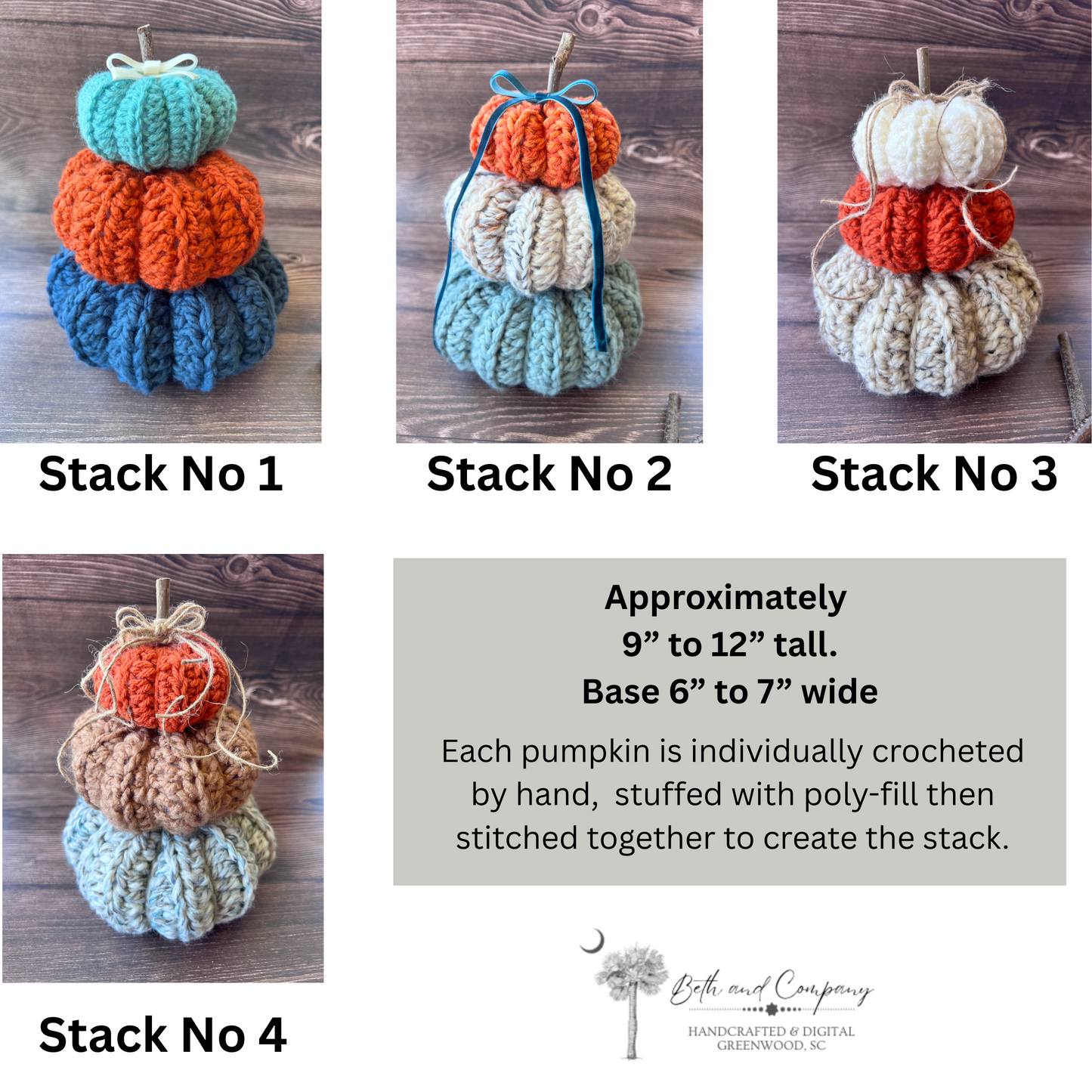Stacked Crocheted Pumpkins