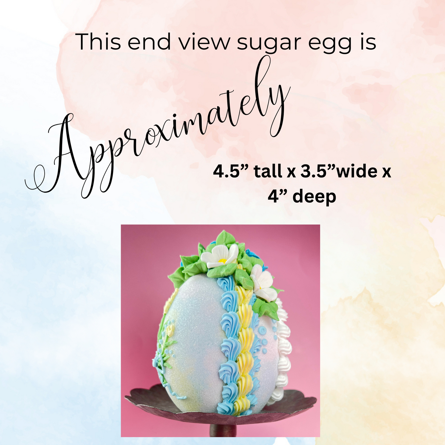 Small Spring Bouquet Sugar Raster Egg with Standing Bunny Inside