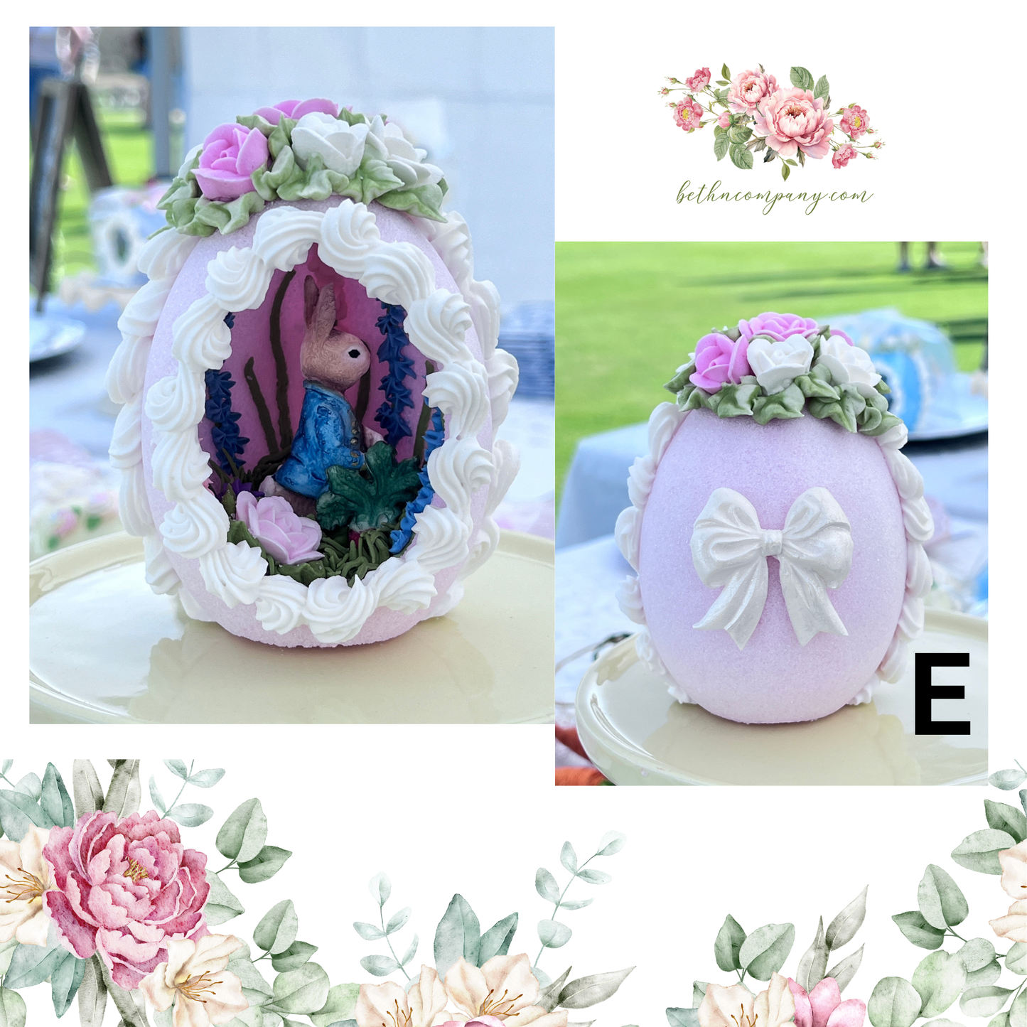 Vintage Bunny with Blue Coat Sugar Egg