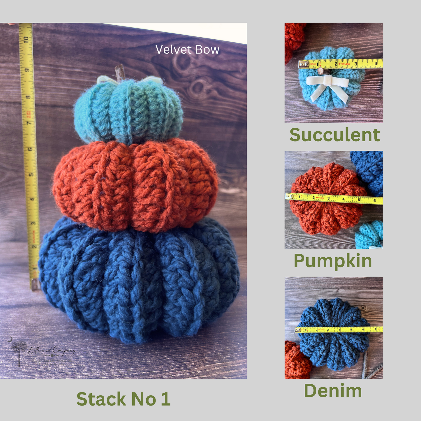 Stacked Crocheted Pumpkins