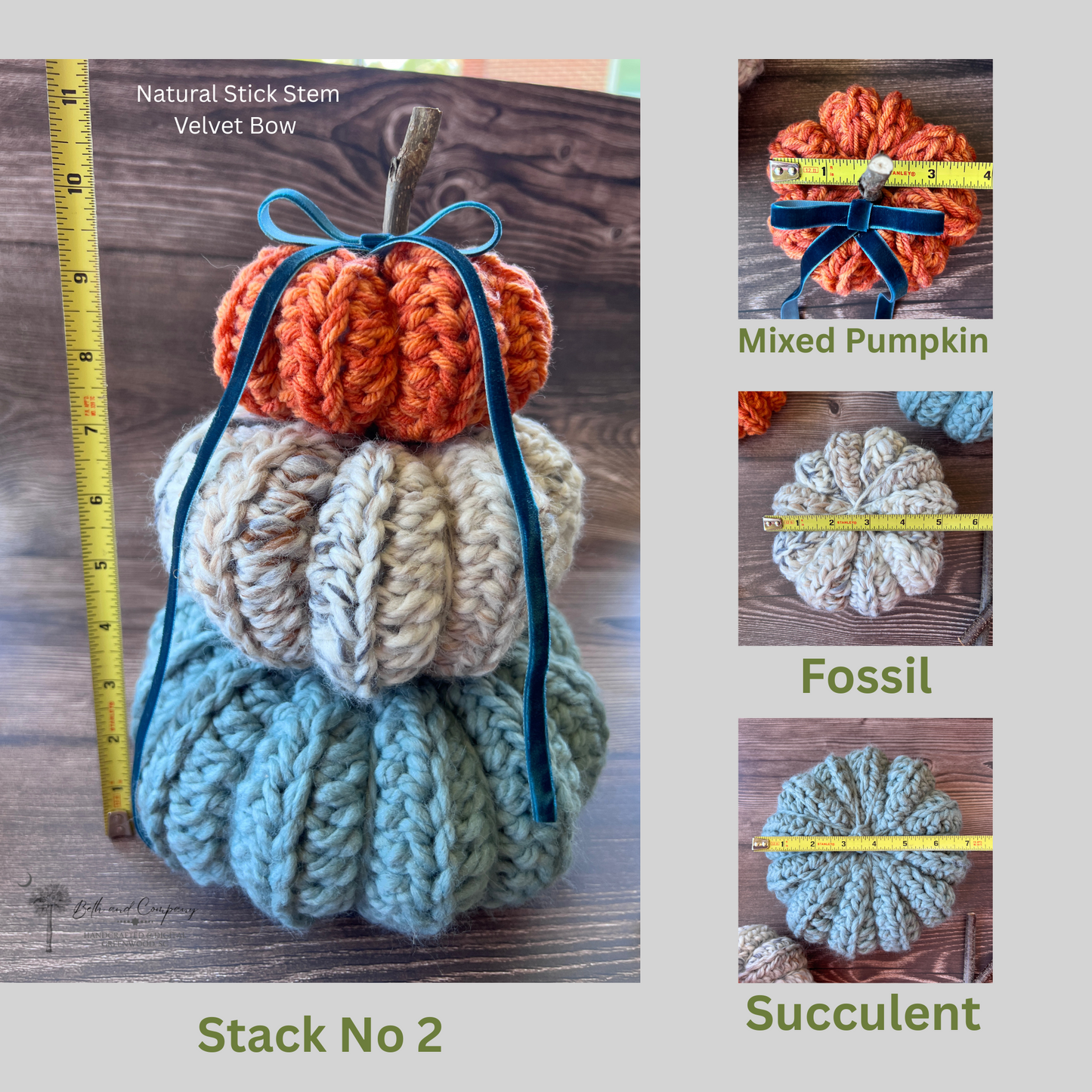 Stacked Crocheted Pumpkins