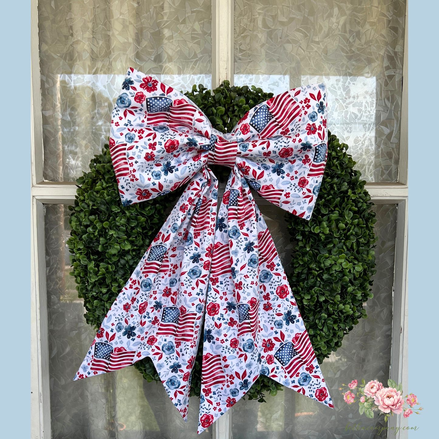 Oversized American Flag Fabric Bow