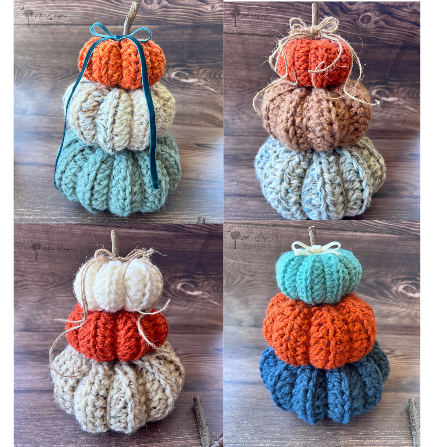 Stacked Crocheted Pumpkins