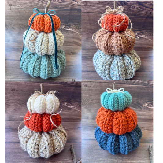 Stacked Crocheted Pumpkins