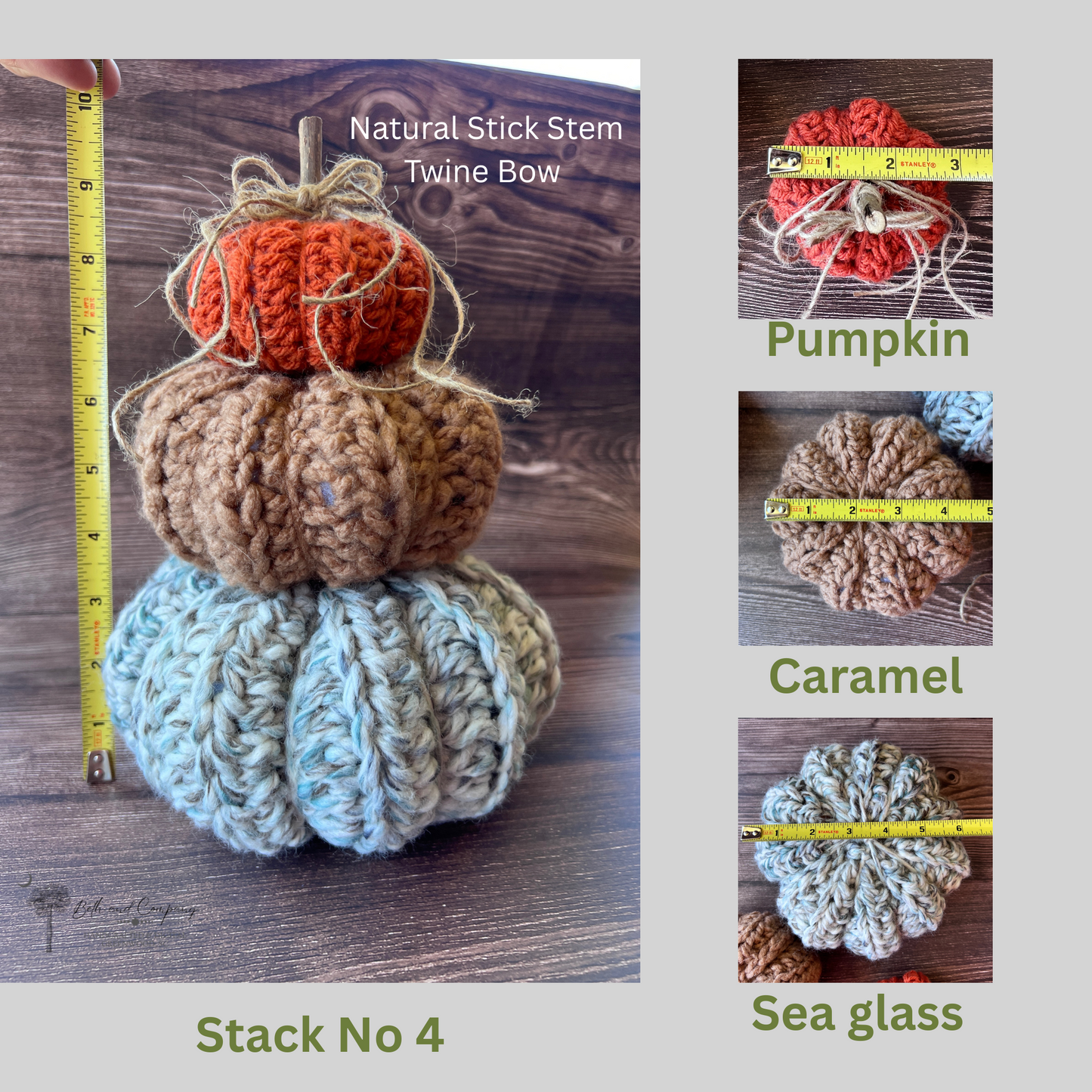 Stacked Crocheted Pumpkins