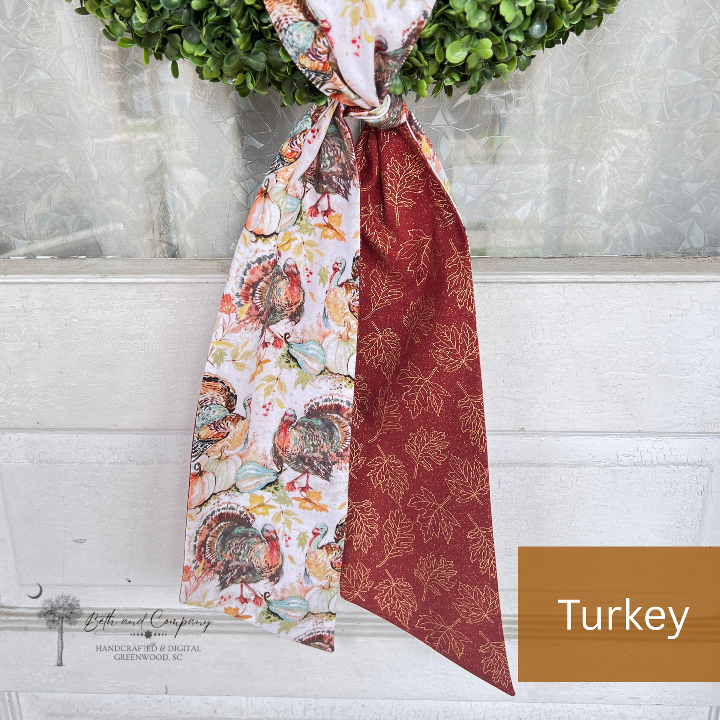 Thanksgiving Turkey Wreath Sash