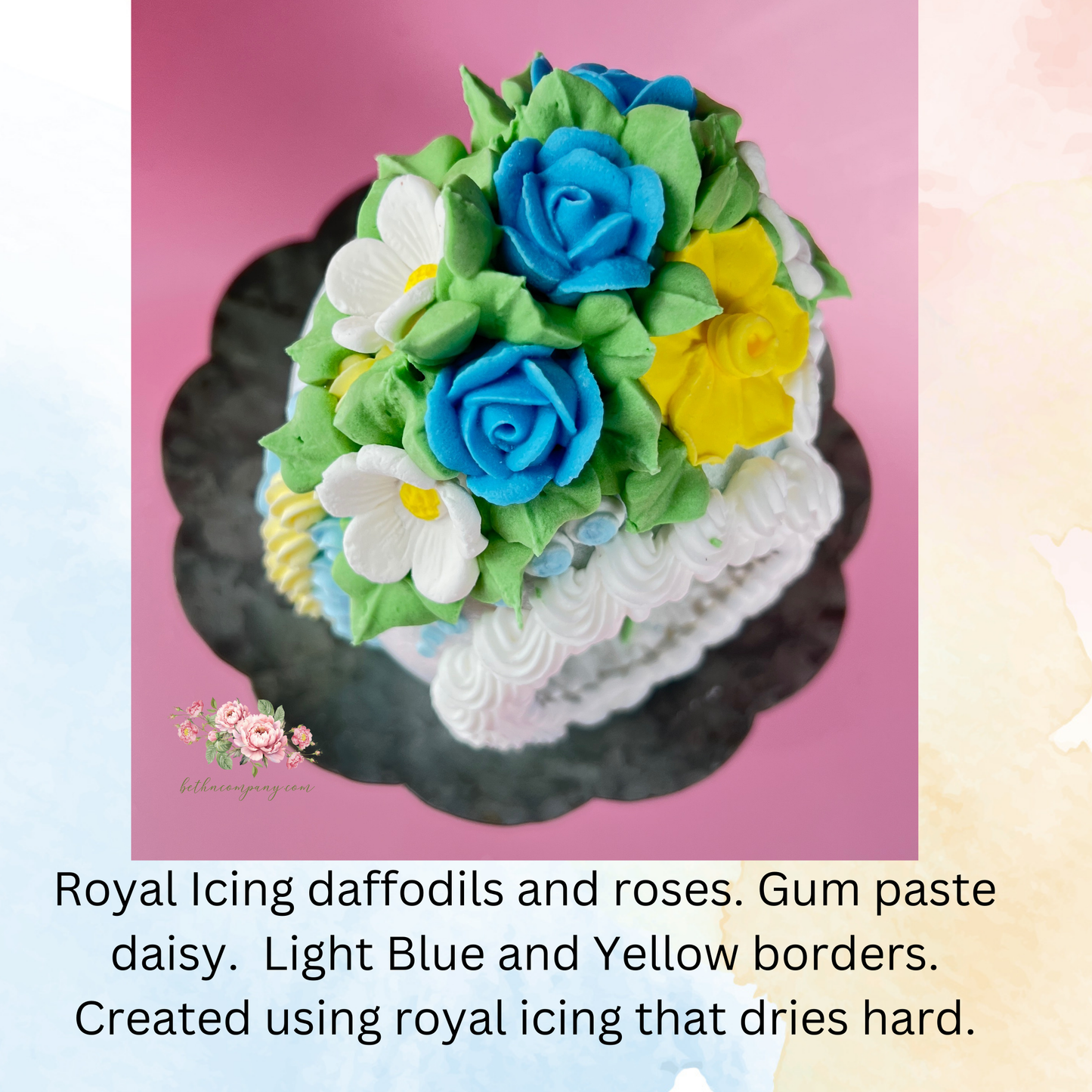 Small Spring Bouquet Sugar Raster Egg with Standing Bunny Inside