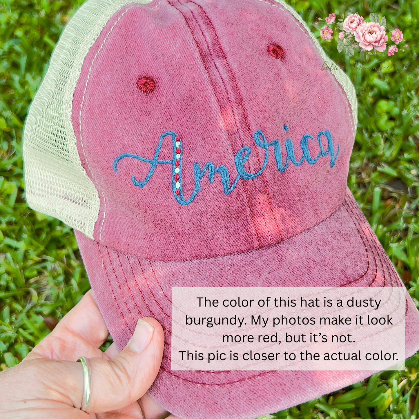 Hand-Lettered “America” Cap | Handmade Patriotic Style