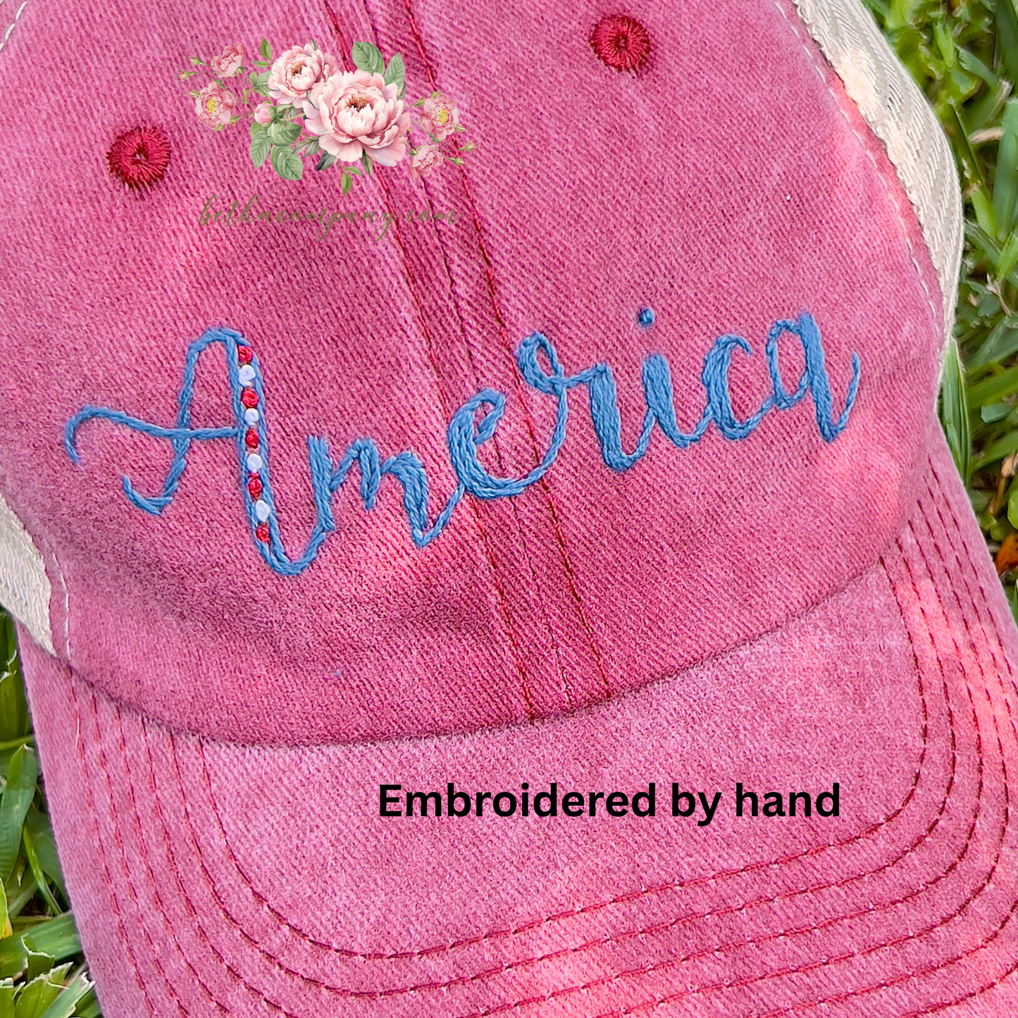 Hand-Lettered “America” Cap | Handmade Patriotic Style