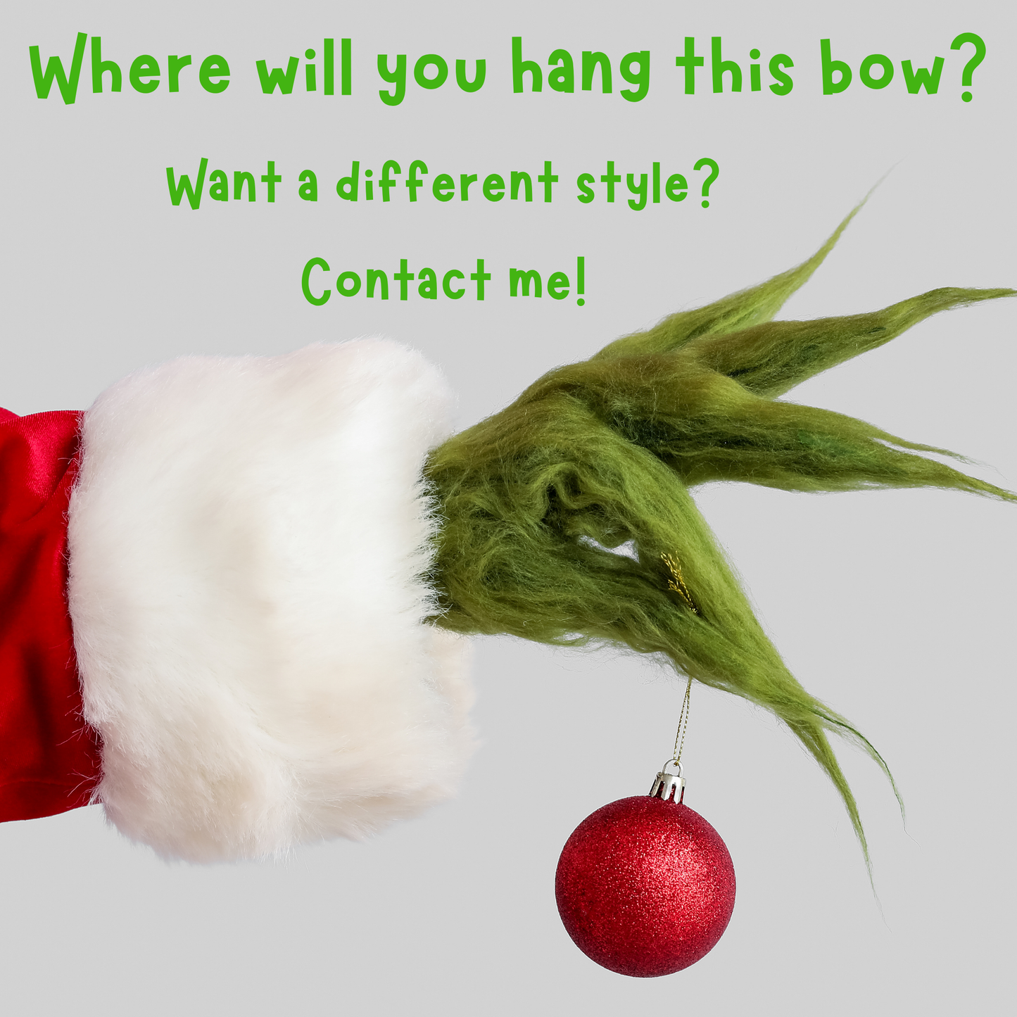 Green Whimsical Christmas Tree Topper Bow | Oversized Holiday Wreath Bow | Red & Lime Whoville Style Ribbon | Fun Festive Holiday Decor