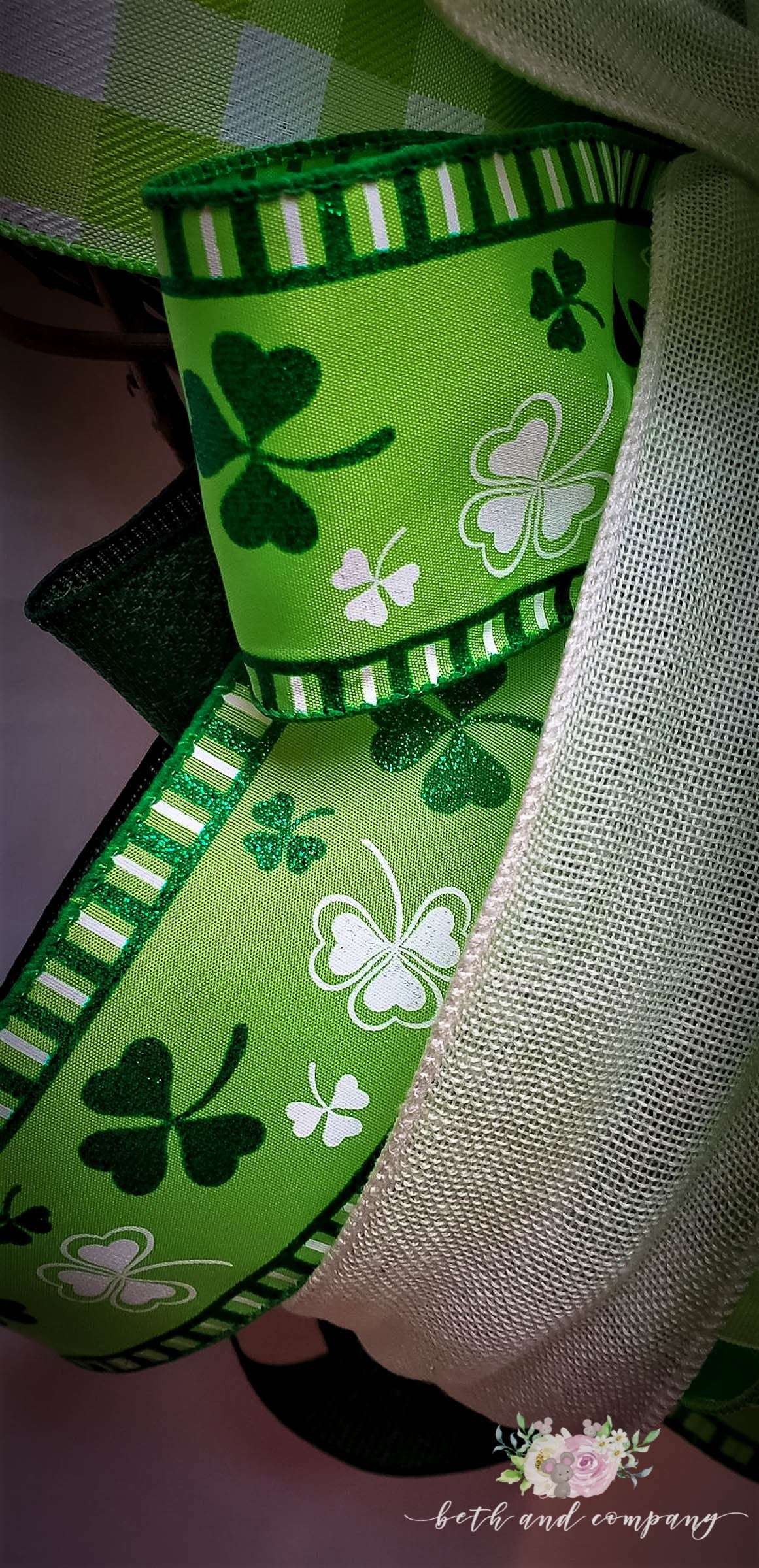 St Patricks Day Bow for front door, St Pattys day wreath bow, St Patricks Lantern Bow, Green bow, Green Wreath Bow for St Pattys