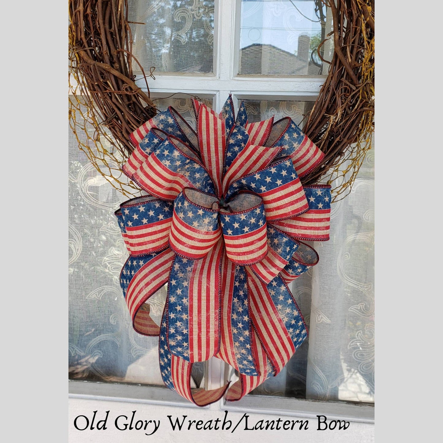 Patriotic Bow Fourth of July Bow Vintage American Flag Bow Eagle Scout Décor Flag Day Patriotic Decoration Labor Day Memorial Day Decor