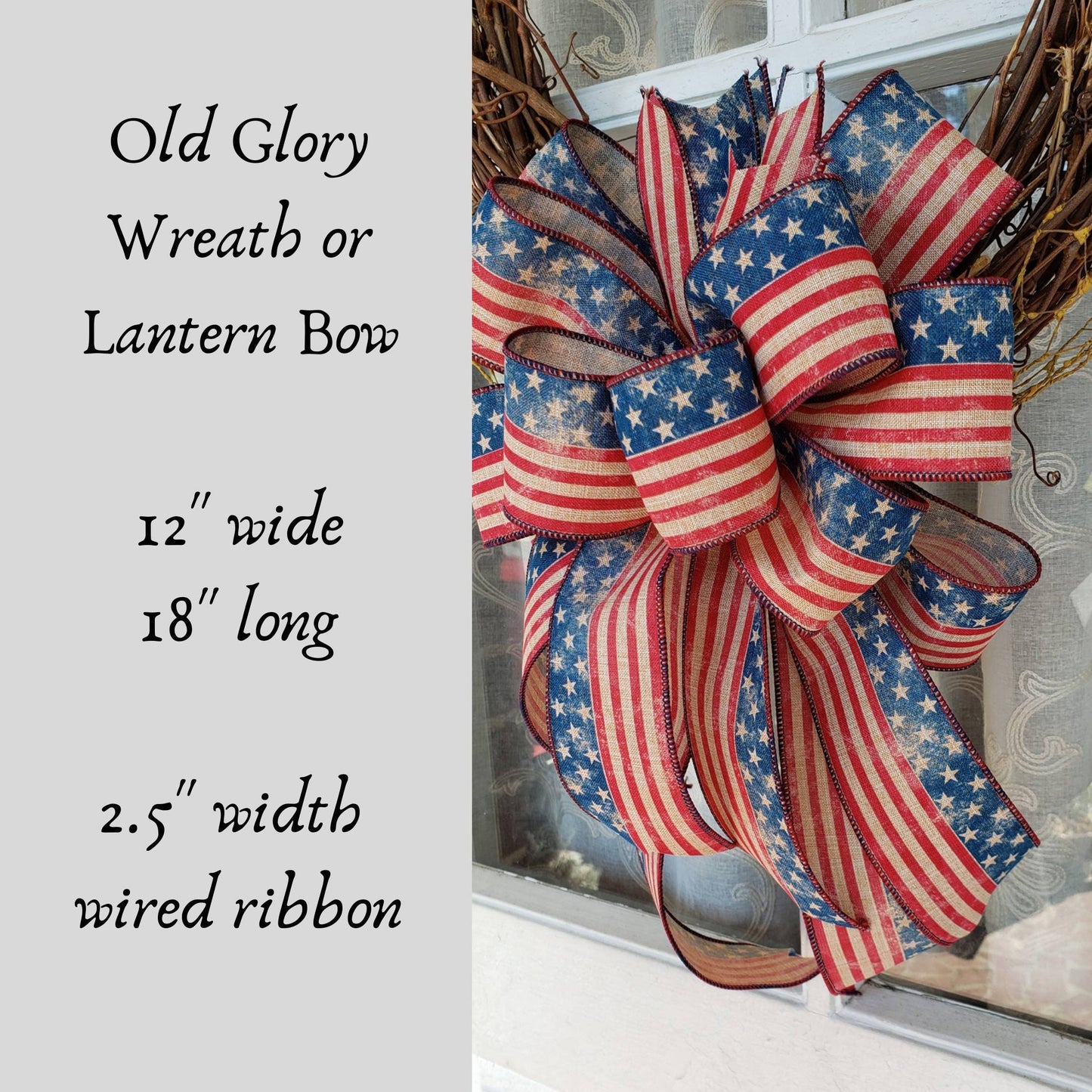 Patriotic Bow Fourth of July Bow Vintage American Flag Bow Eagle Scout Décor Flag Day Patriotic Decoration Labor Day Memorial Day Decor