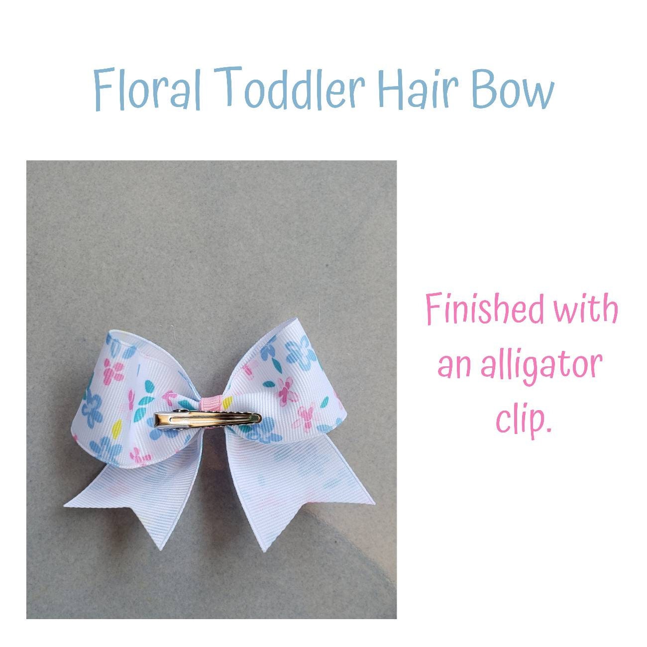 Small Hair-bow with clip Simple Pastel Floral Toddler Hair Bow For Dog Clip on Hair Bow Purse Accessory