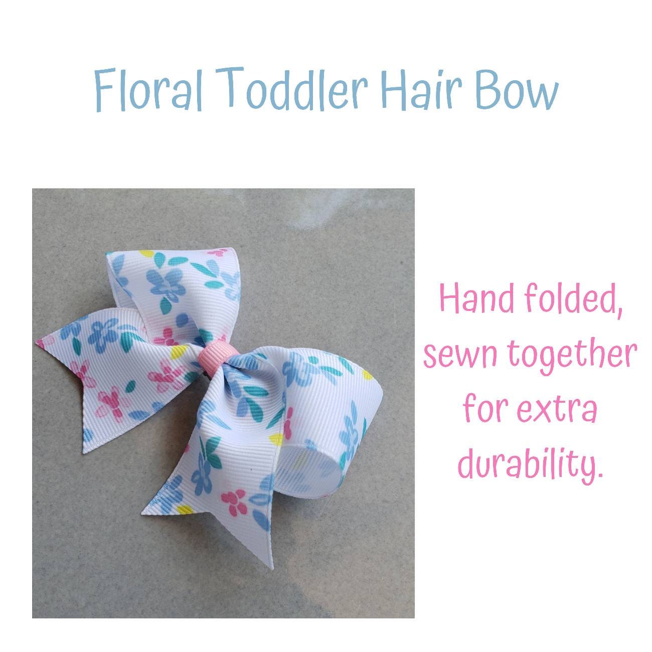 Small Hair-bow with clip Simple Pastel Floral Toddler Hair Bow For Dog Clip on Hair Bow Purse Accessory