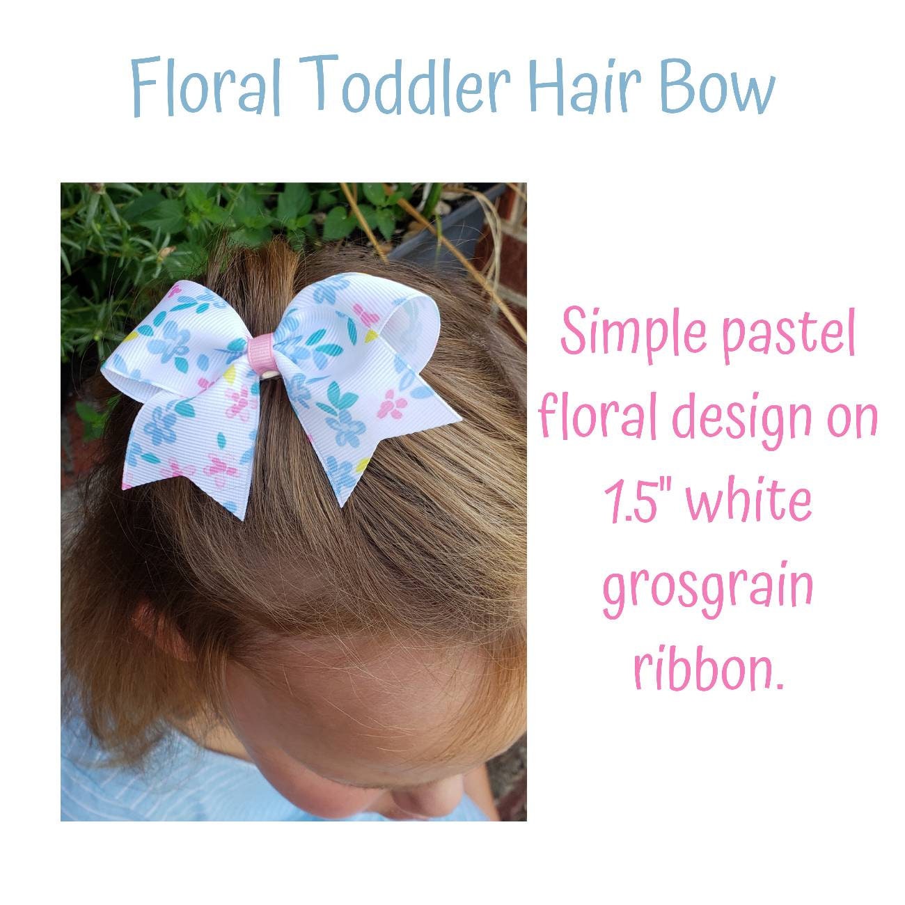 Small Hair-bow with clip Simple Pastel Floral Toddler Hair Bow For Dog Clip on Hair Bow Purse Accessory