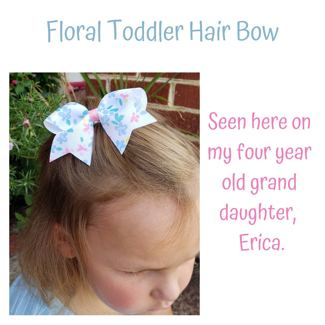 Small Hair-bow with clip Simple Pastel Floral Toddler Hair Bow For Dog Clip on Hair Bow Purse Accessory
