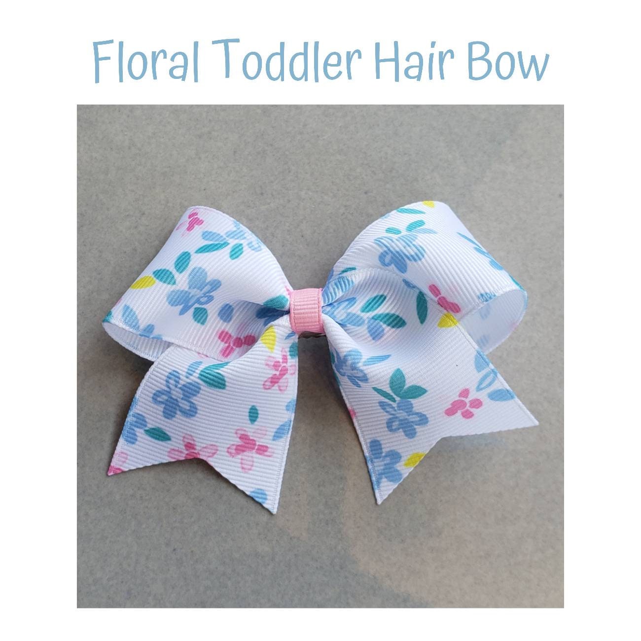 Small Hair-bow with clip Simple Pastel Floral Toddler Hair Bow For Dog Clip on Hair Bow Purse Accessory