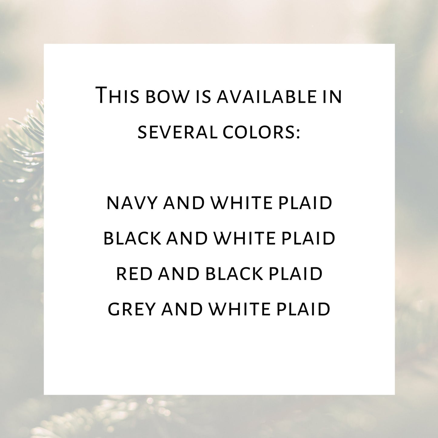 Buffalo Plaid Wreath Bow Farmhouse plaid bow for front door wreath 1.5" width wired ribbon Navy Black Red or Grey
